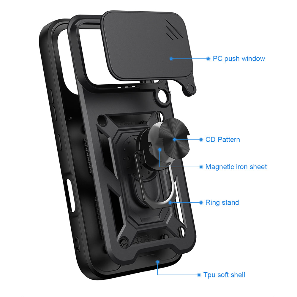 Custodia per Honor 600 Pro / 600, Techsuit, CamShield, Nera