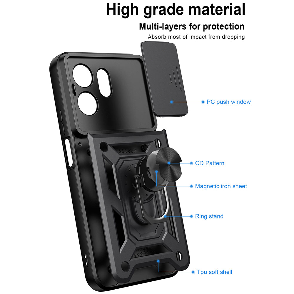 Custodia per Honor 600 Smart, Techsuit, CamShield, Verde