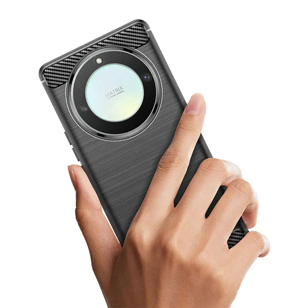 Custodia per Honor Magic5 Lite, Techsuit, Carbonio, Nera