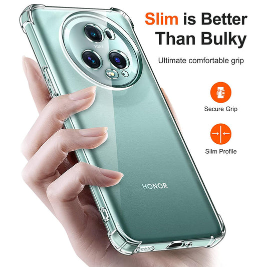 Hülle für Honor Magic5 Pro, Techsuit, stoßfest klar, transparent