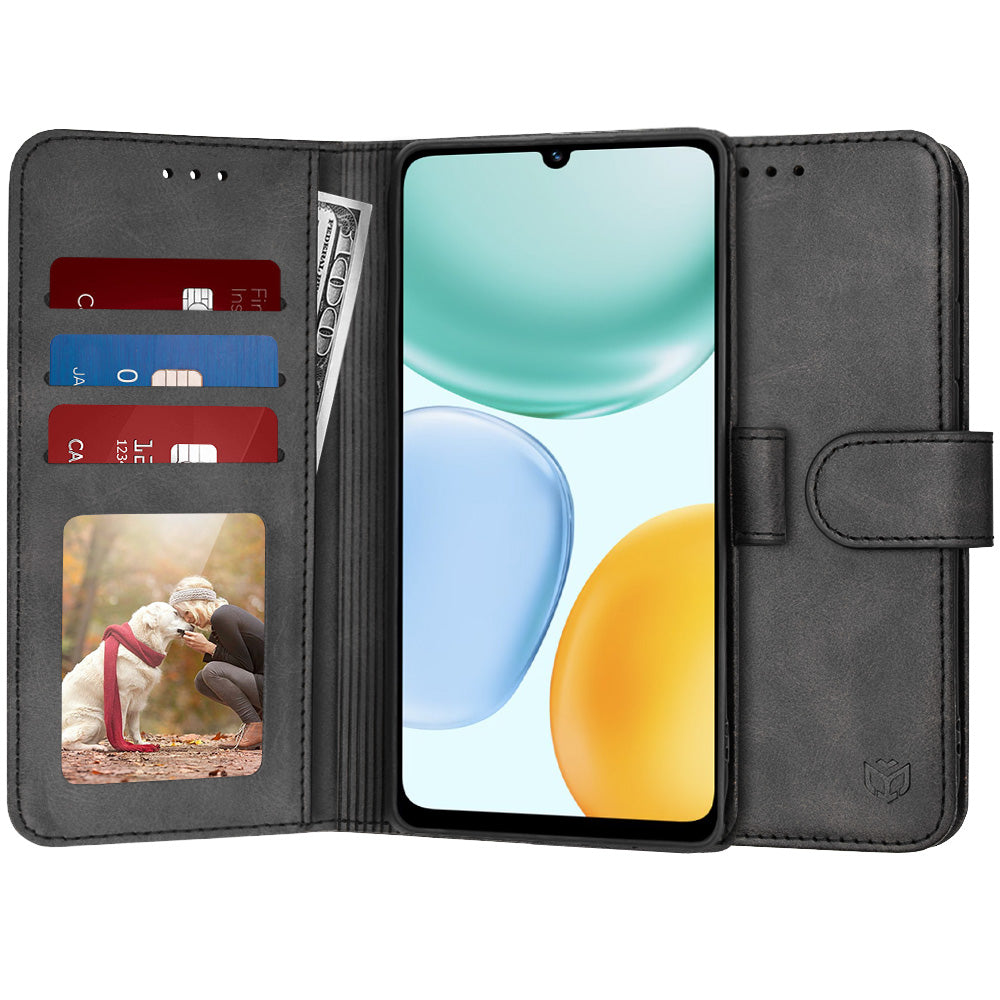 Case for Honor X5c Plus, Techsuit, Diary Book, Black