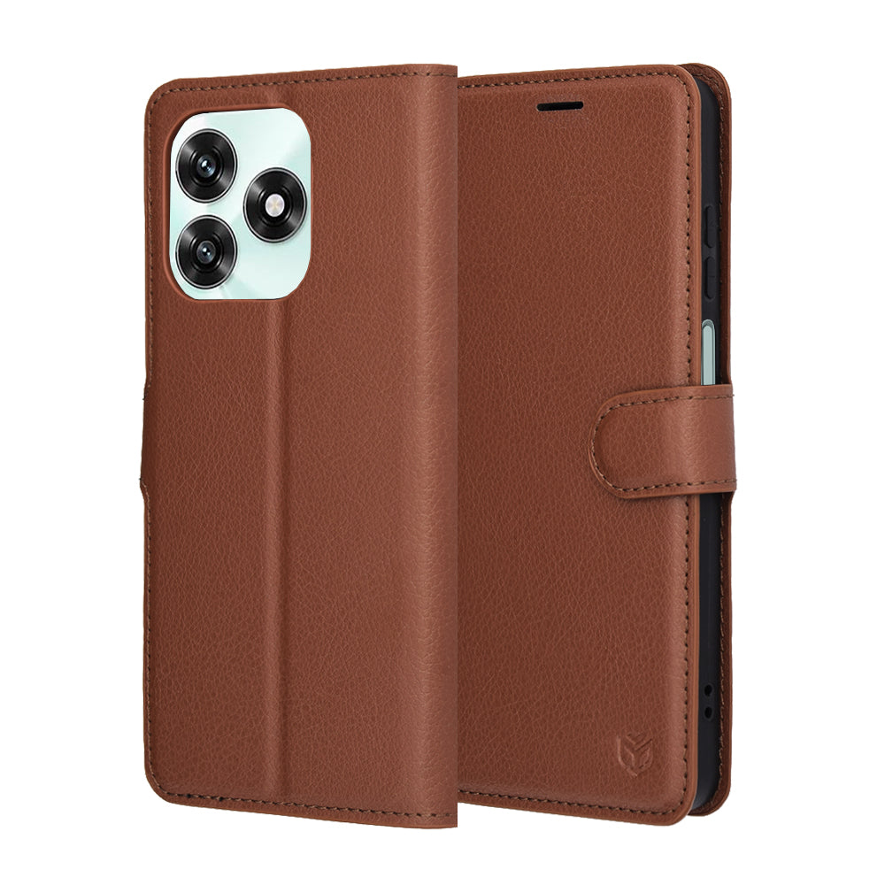 Custodia per Honor X5c Plus, Techsuit, Leather Folio, Marrone