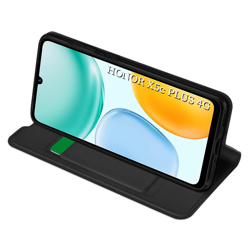 Custodia per Honor X5c Plus, Techsuit, Magskin Book, Nera