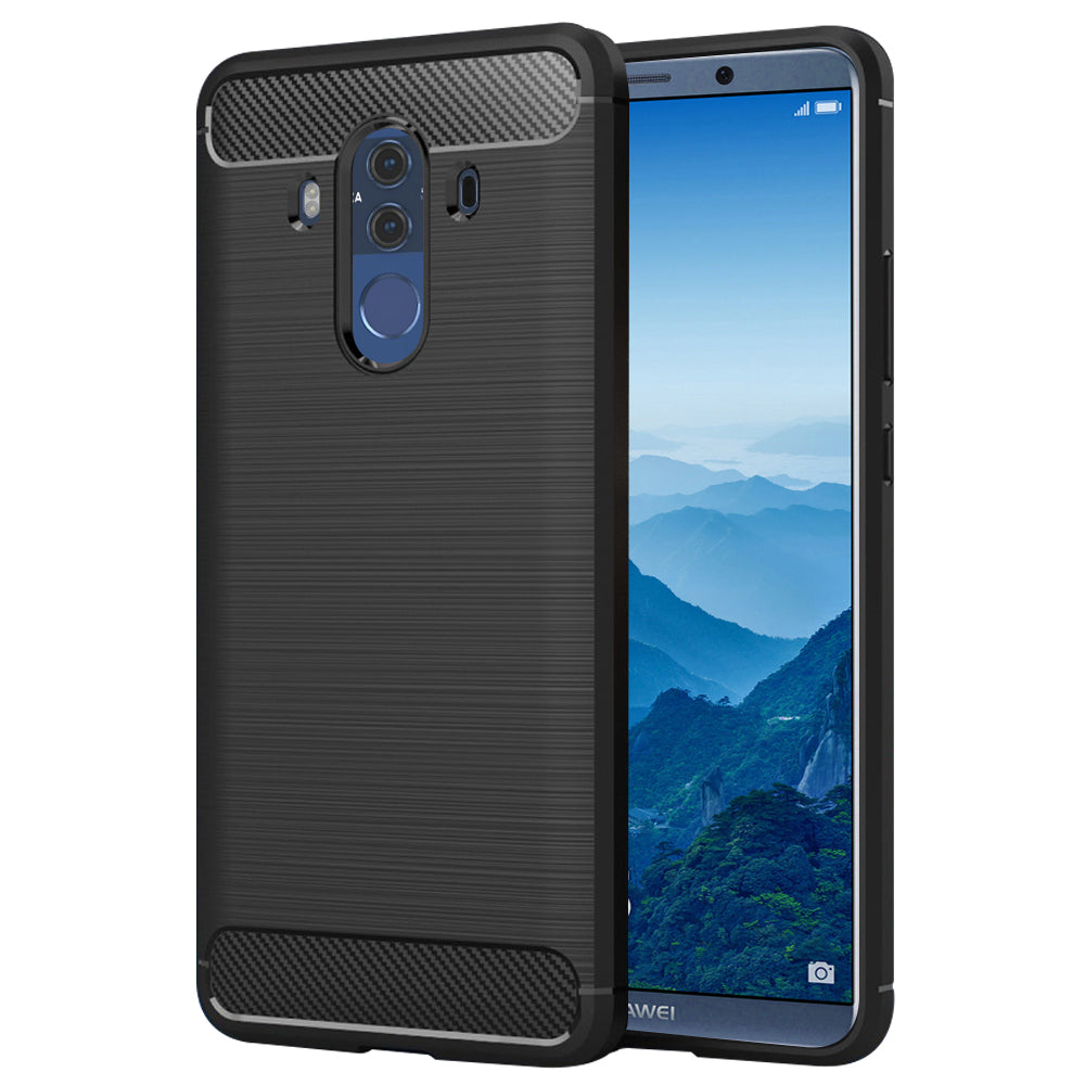Custodia per Huawei Mate 10 Pro, Techsuit, Carbonio, Nera