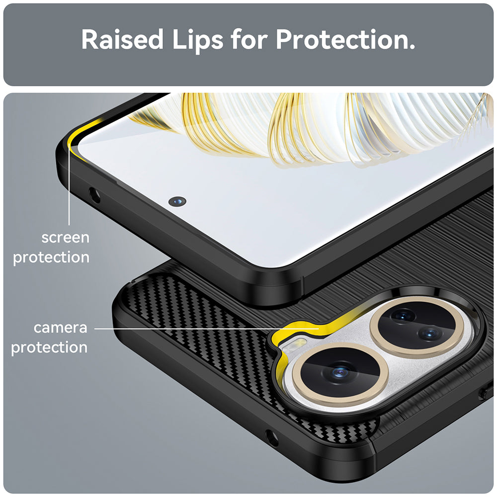 Custodia per Huawei nova 10 SE, Techsuit, Carbonio, Nera