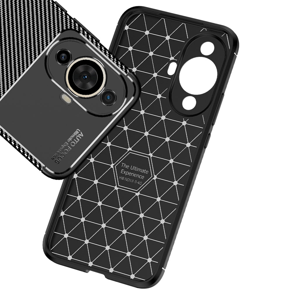 Custodia per Huawei nova 12s / nova 11, Techsuit, CarbonFiber, Nera