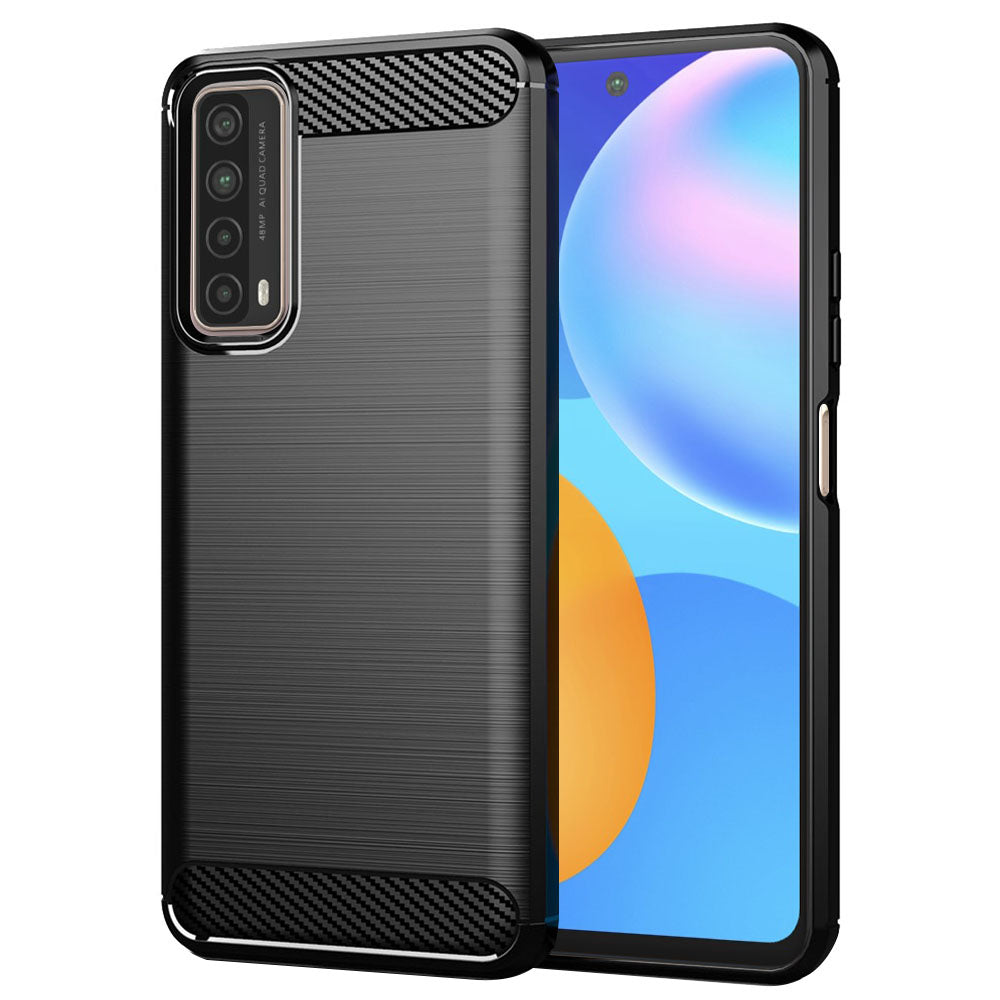 Custodia per Huawei P smart 2021, Techsuit, Carbonio, Nera