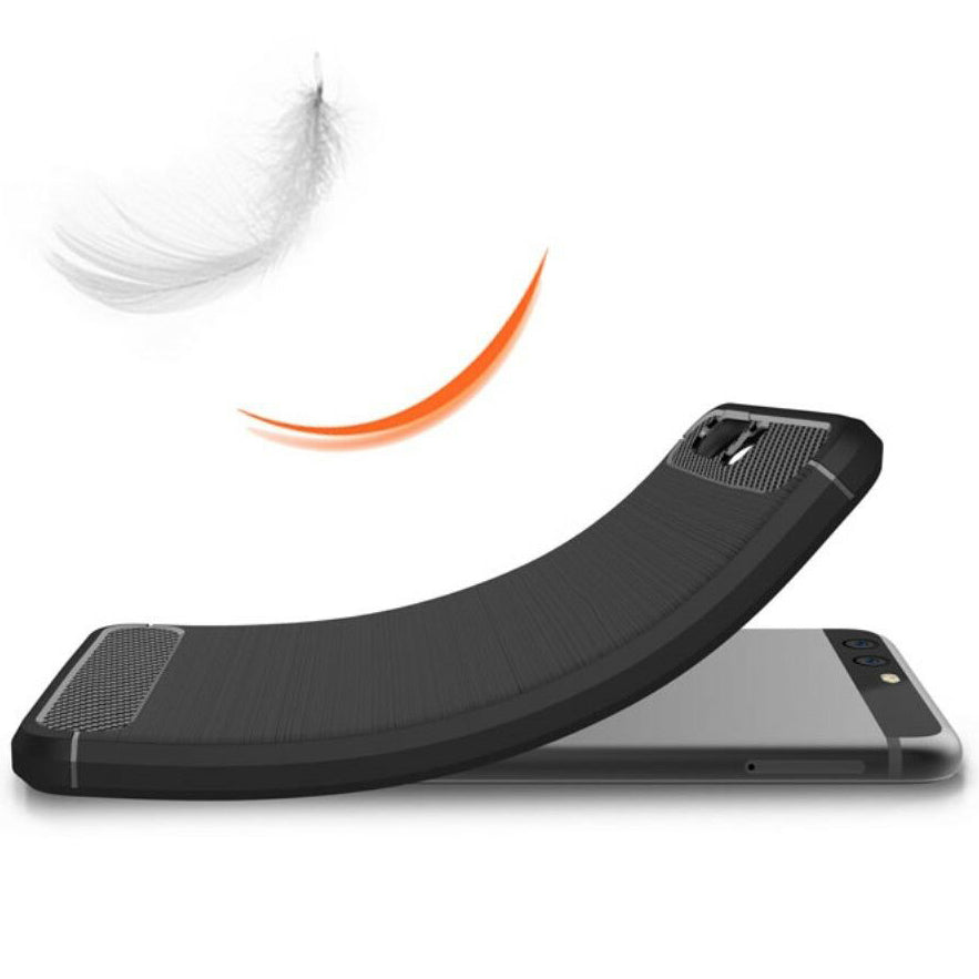 Custodia per Huawei P10, Techsuit, Carbonio, Nera