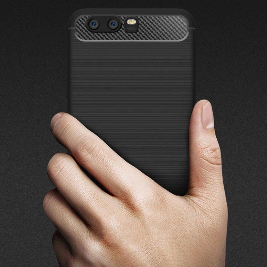 Custodia per Huawei P10, Techsuit, Carbonio, Nera