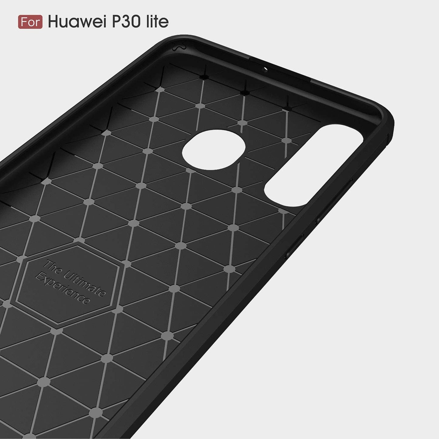 Custodia per Huawei P30 lite New Edition / P30 lite, Techsuit, Carbonio, Nera