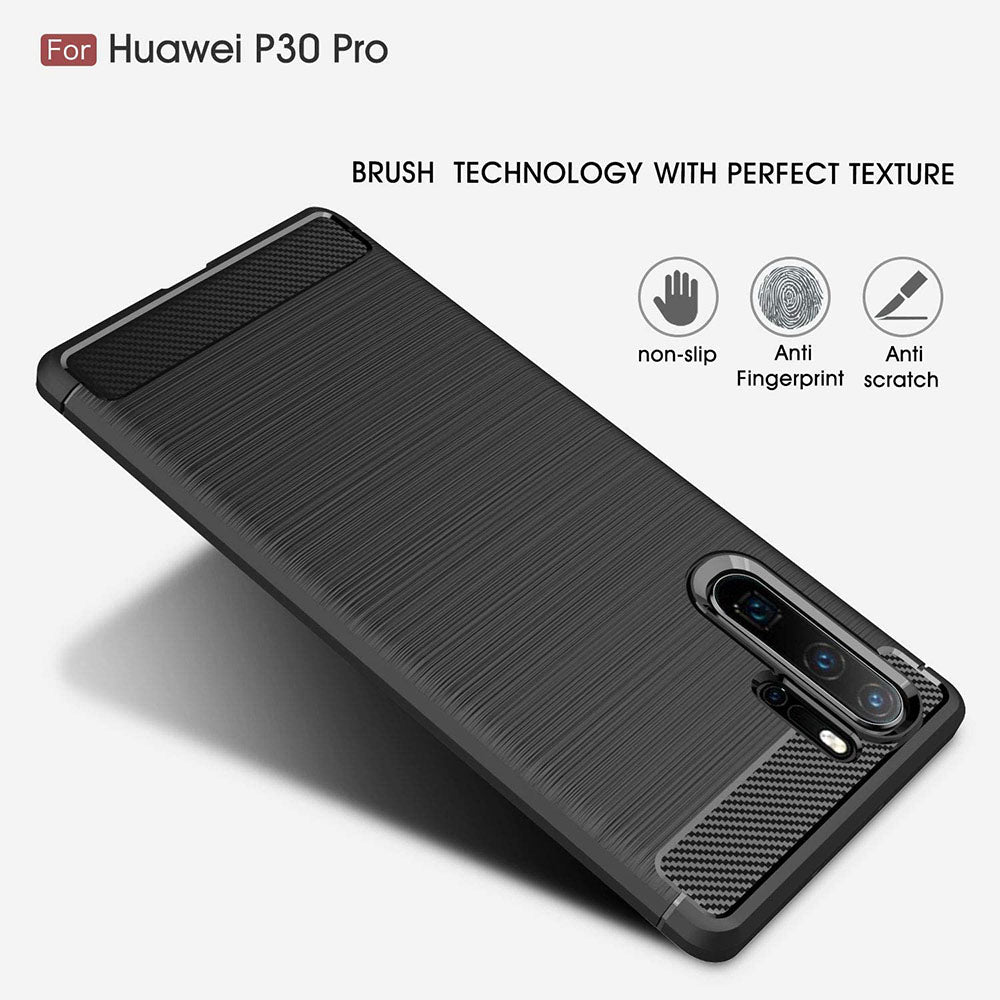 Custodia per Huawei P30 Pro New Edition / P30 Pro, Techsuit, Carbonio, Nera