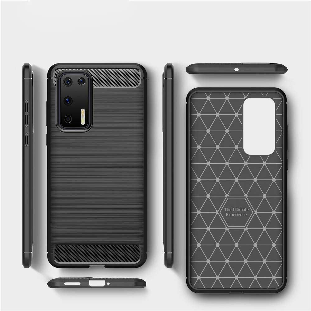 Custodia per Huawei P40 Pro, Techsuit, Carbonio, Nera
