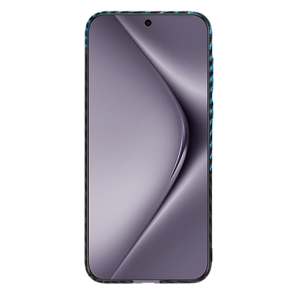 Coque pour Huawei Pura 70 Pro, Techsuit, Carbonite FiberShell, Noir Bleu