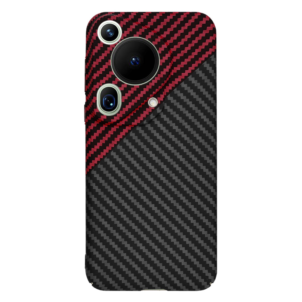 Custodia per Huawei Pura 70 Ultra, Techsuit, Carbonite FiberShell, Nero Rosso