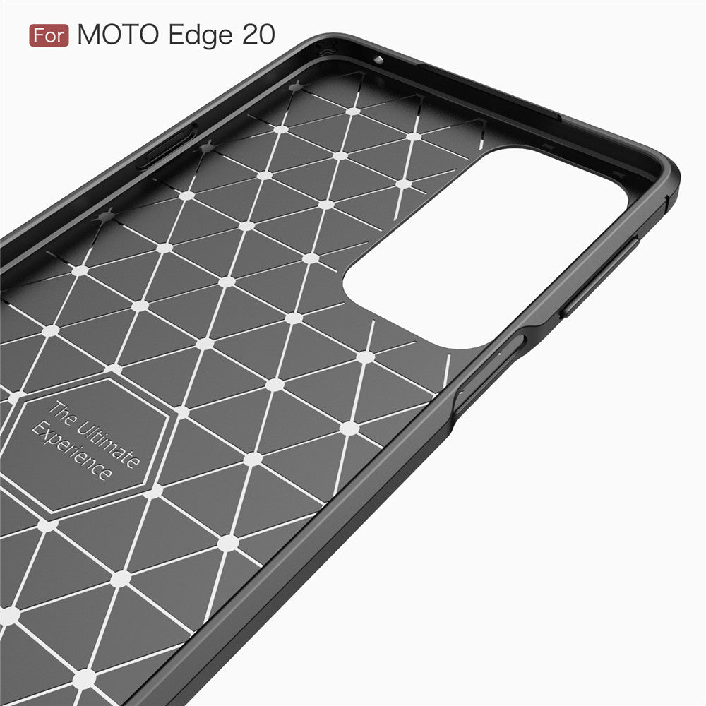Custodia per Motorola Edge 20, Techsuit, Carbonio, Nera