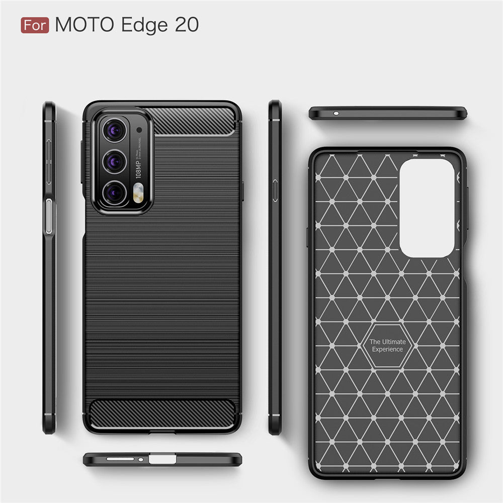 Custodia per Motorola Edge 20, Techsuit, Carbonio, Nera