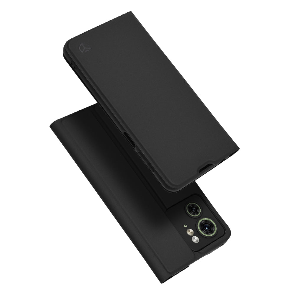 Custodia per Motorola Edge (2023) / Edge 40, Techsuit, Magskin Book, Nera