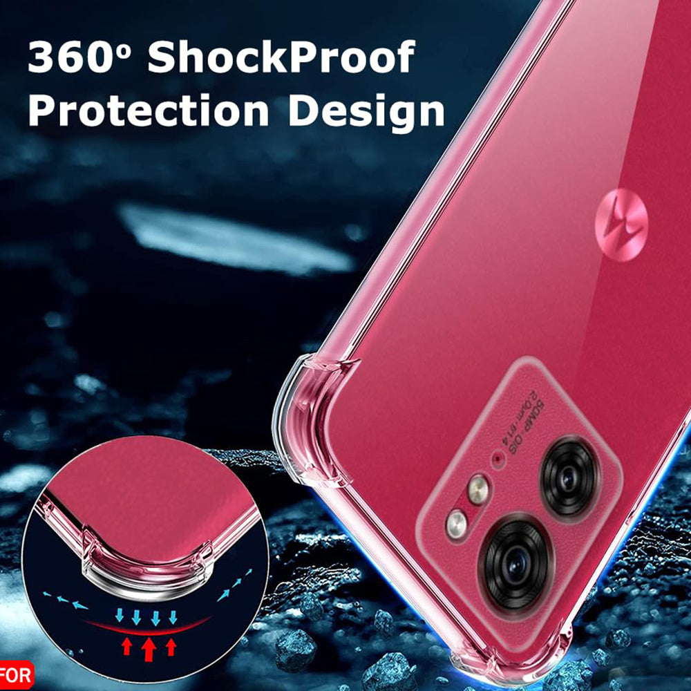 Custodia per Motorola Edge (2023) / Edge 40, Techsuit, Shockproof Clear, Trasparente