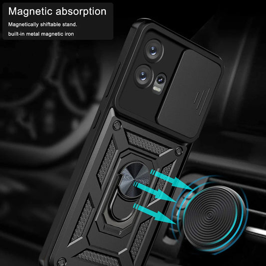 Coque pour Motorola Edge 30 Fusion, Techsuit, CamShield, Noire