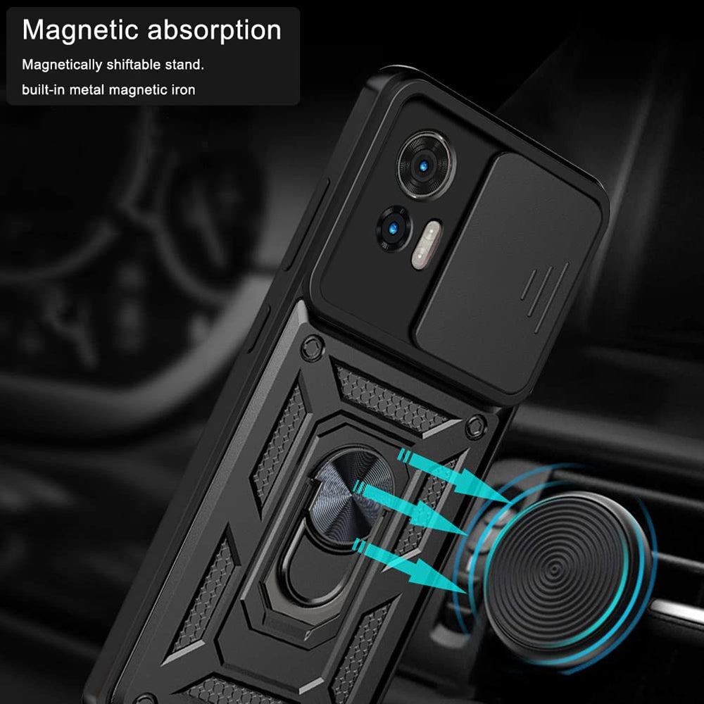 Custodia per Motorola Edge 30 Neo, Techsuit, CamShield, Nera