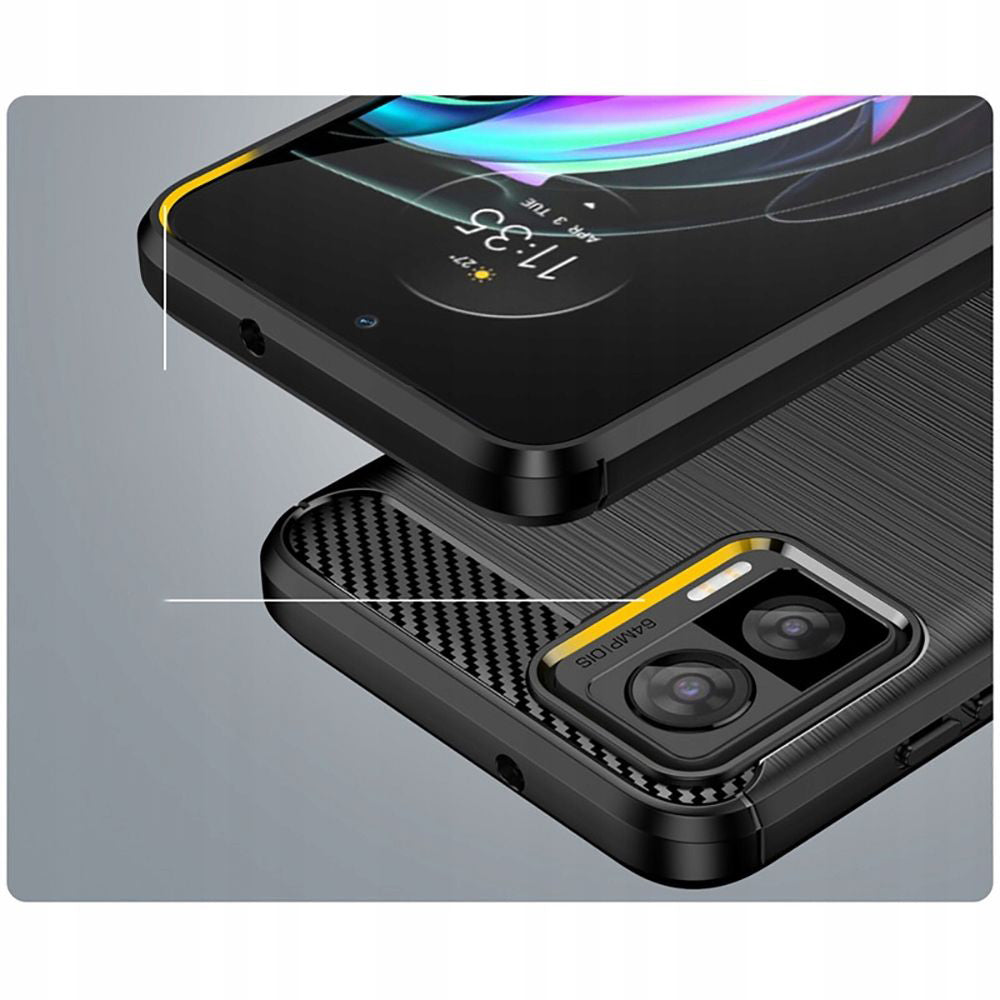 Custodia per Motorola Edge 30 Neo, Techsuit, Carbonio, Nera