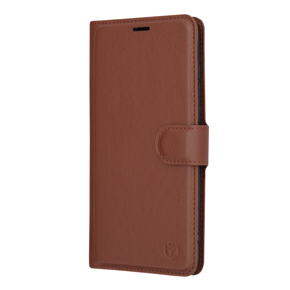 Coque pour Motorola Edge 30 Neo, Techsuit, Leather Folio, Marron