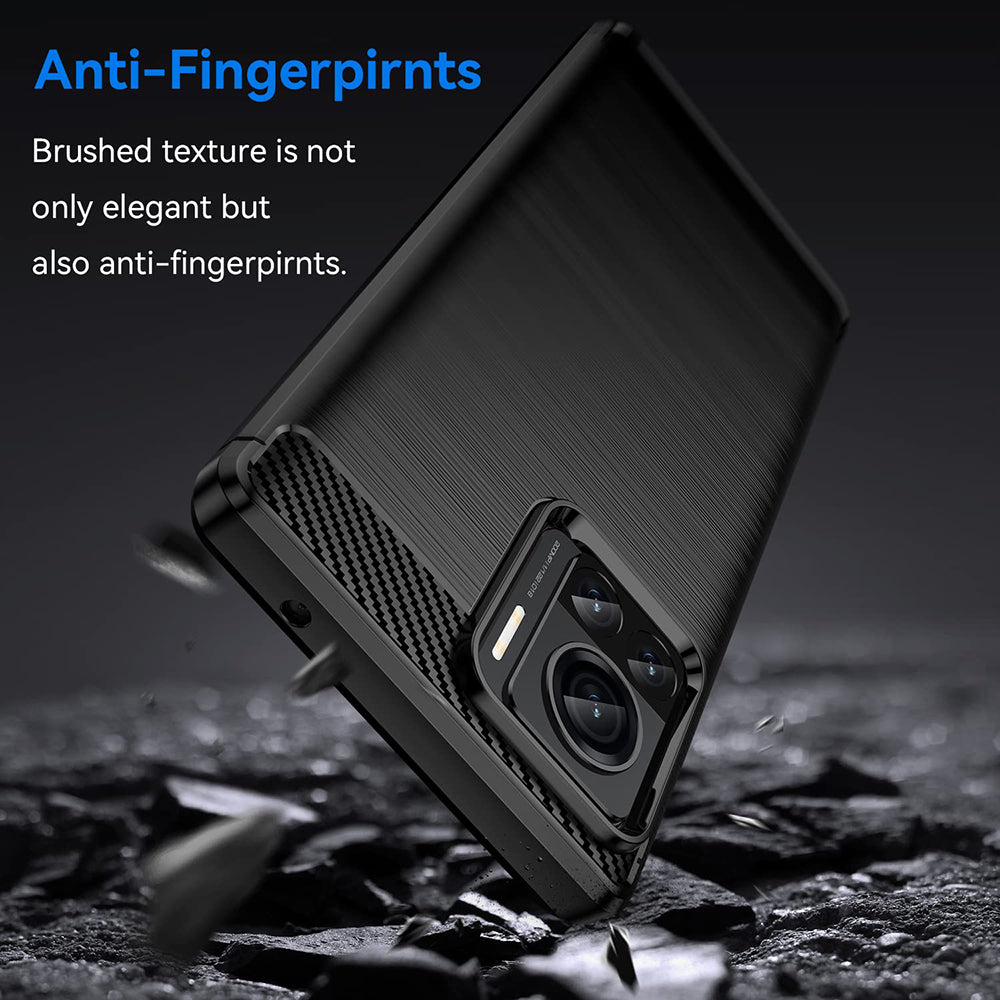 Custodia per Motorola Edge 30 Ultra, Techsuit, Carbonio, Nera