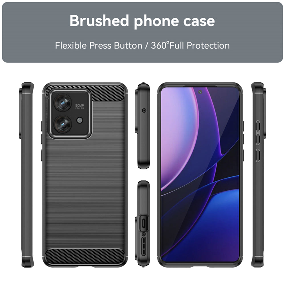 Custodia per Motorola Edge 40 Neo, Techsuit, Carbonio, Nera