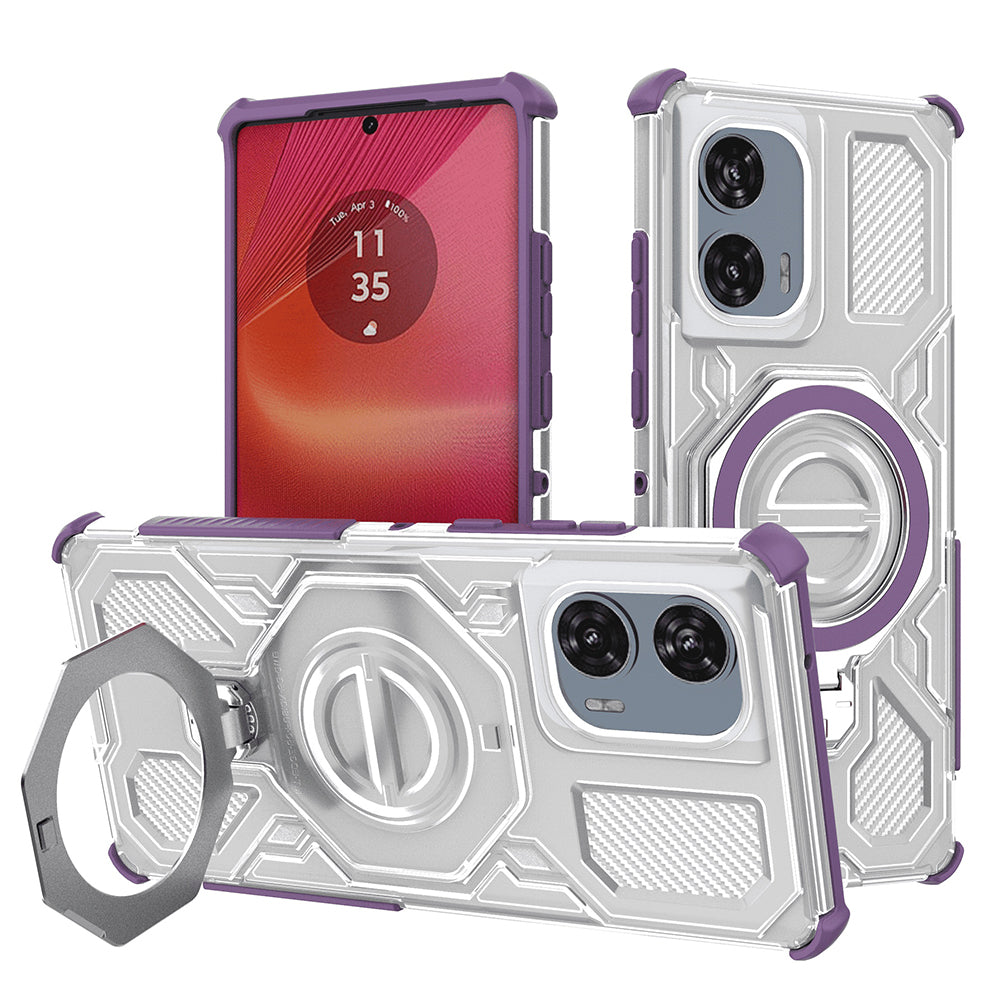 Coque pour Motorola Edge 50 Fusion, Techsuit, Carbon Shield Pro, Violet