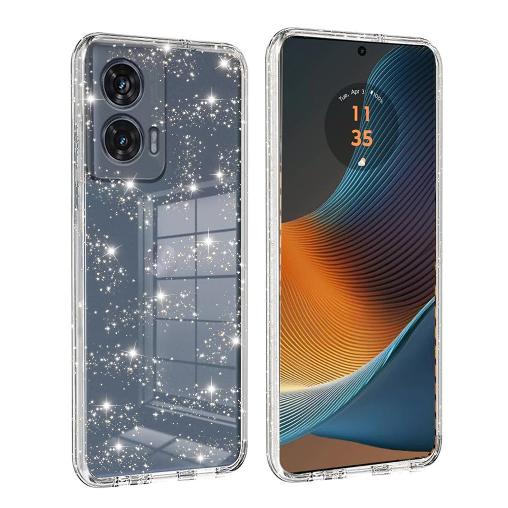 Custodia per Motorola Edge 50 Fusion, Techsuit, SparkleSkin, Trasparente
