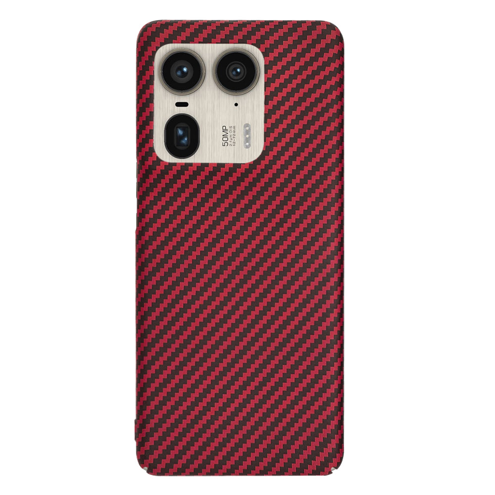 Custodia per Motorola Edge 50 Ultra, Techsuit, Carbonite FiberShell, Rossa