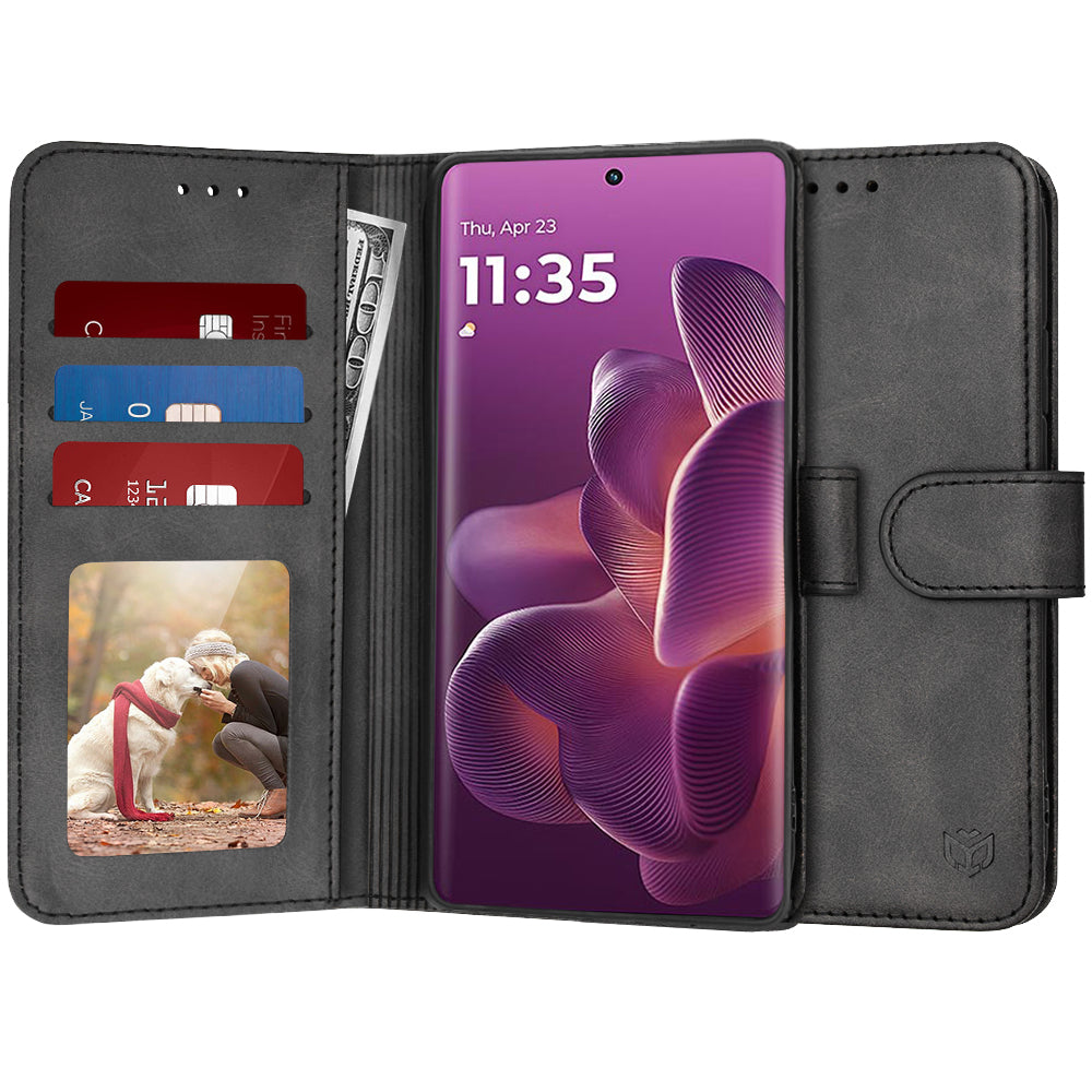 Custodia per Motorola Edge 60 Pro, Techsuit, Diary Book, Nera