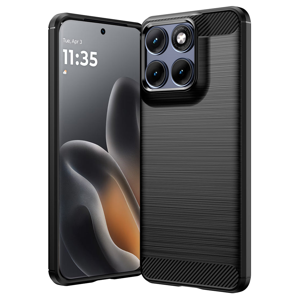 Custodia per Motorola Edge 70 Fusion, Techsuit, Carbonio, Nera