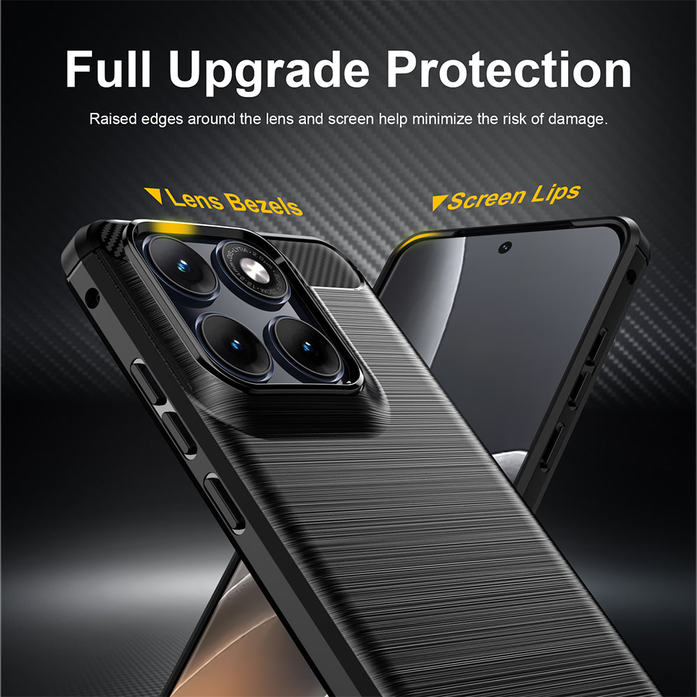 Custodia per Motorola Edge 70 Fusion, Techsuit, Carbonio, Nera