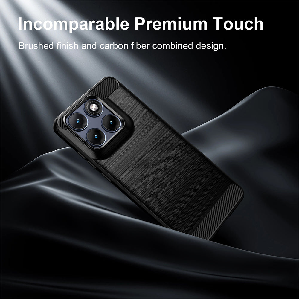 Custodia per Motorola Edge 70 Fusion, Techsuit, Carbonio, Nera