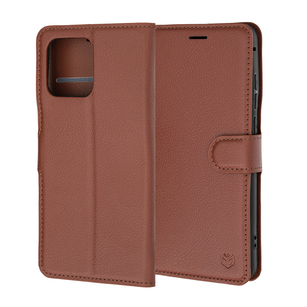 Custodia per Motorola Edge 70 Fusion, Techsuit, Leather Folio, Marrone