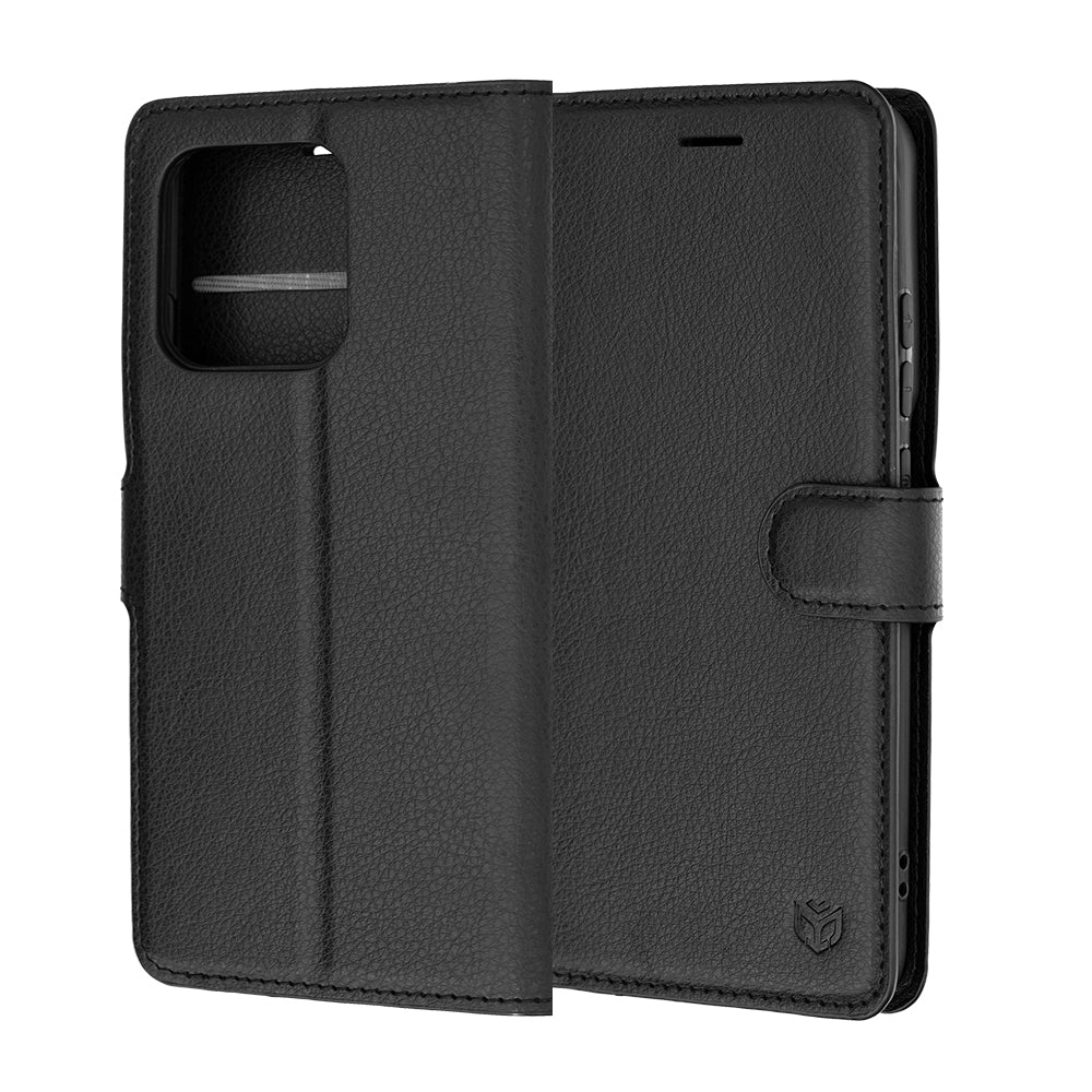 Custodia per Motorola Edge 70 Pro, Techsuit, Leather Folio, Nera