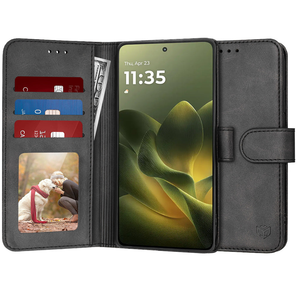 Hülle für Motorola Edge 70, Techsuit, Diary Book, Schwarz