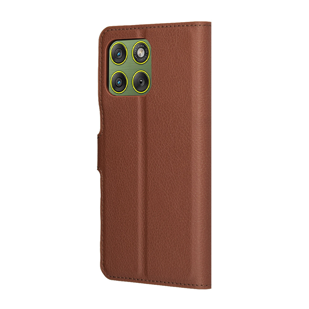 Hülle für Motorola Edge 70, Techsuit, Leather Folio, Braun