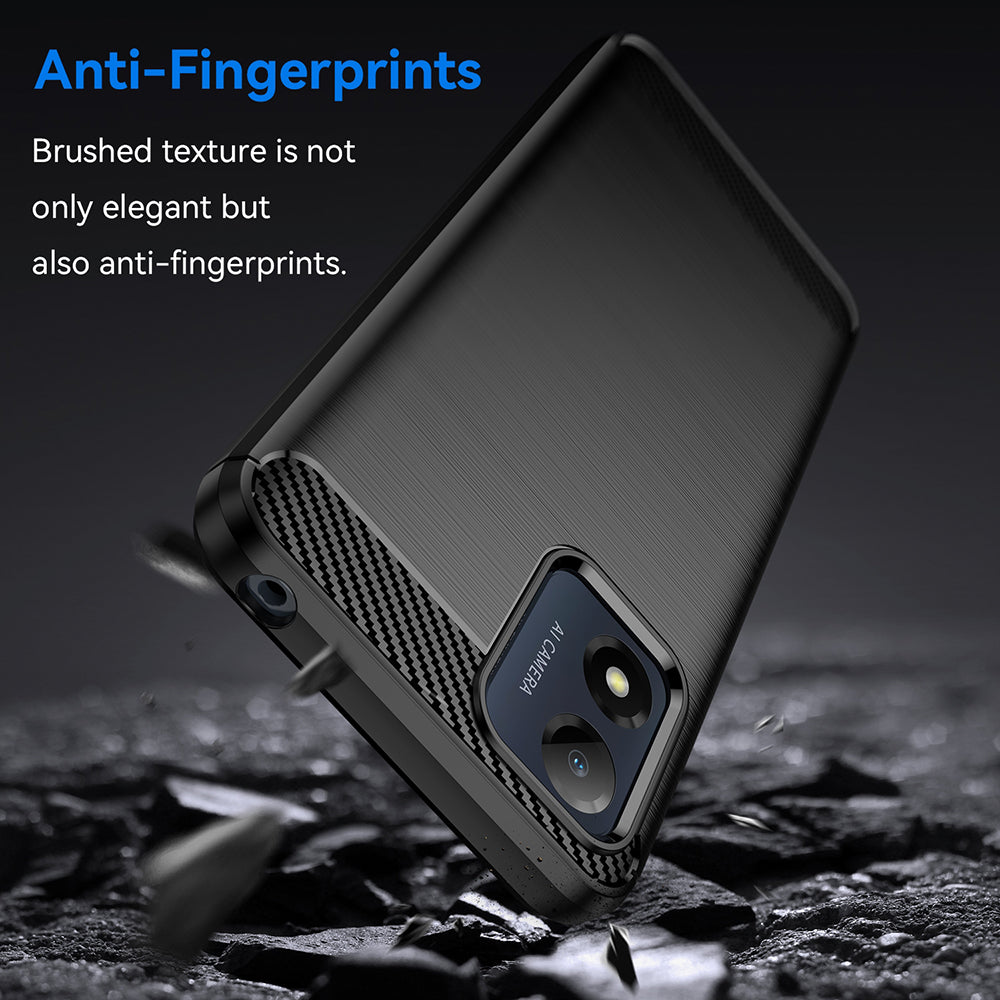 Custodia per Motorola Moto E13, Techsuit, Carbonio, Nera