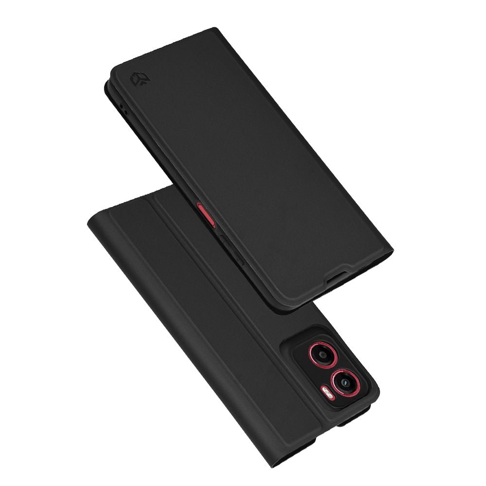 Custodia per Motorola Moto E15 / G05, Techsuit, Magskin Book, Nera