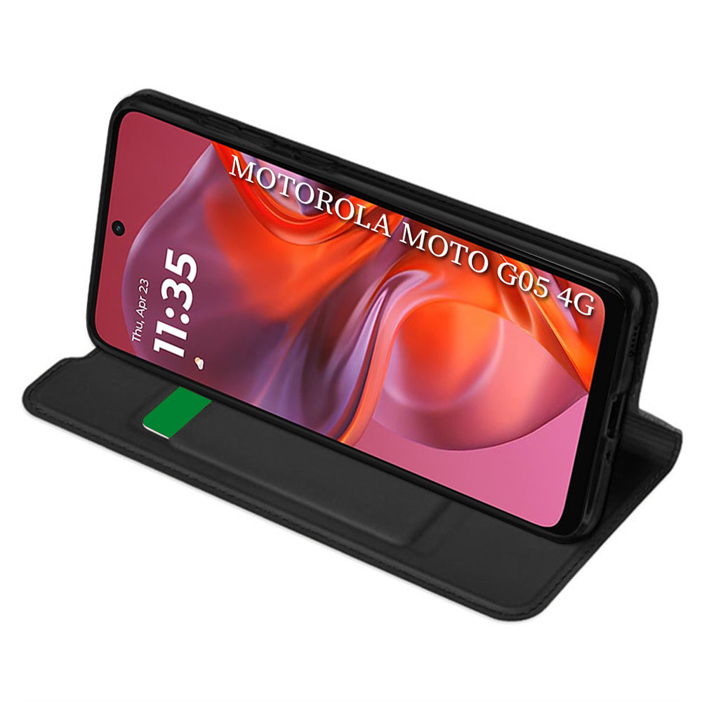 Custodia per Motorola Moto E15 / G05, Techsuit, Magskin Book, Nera