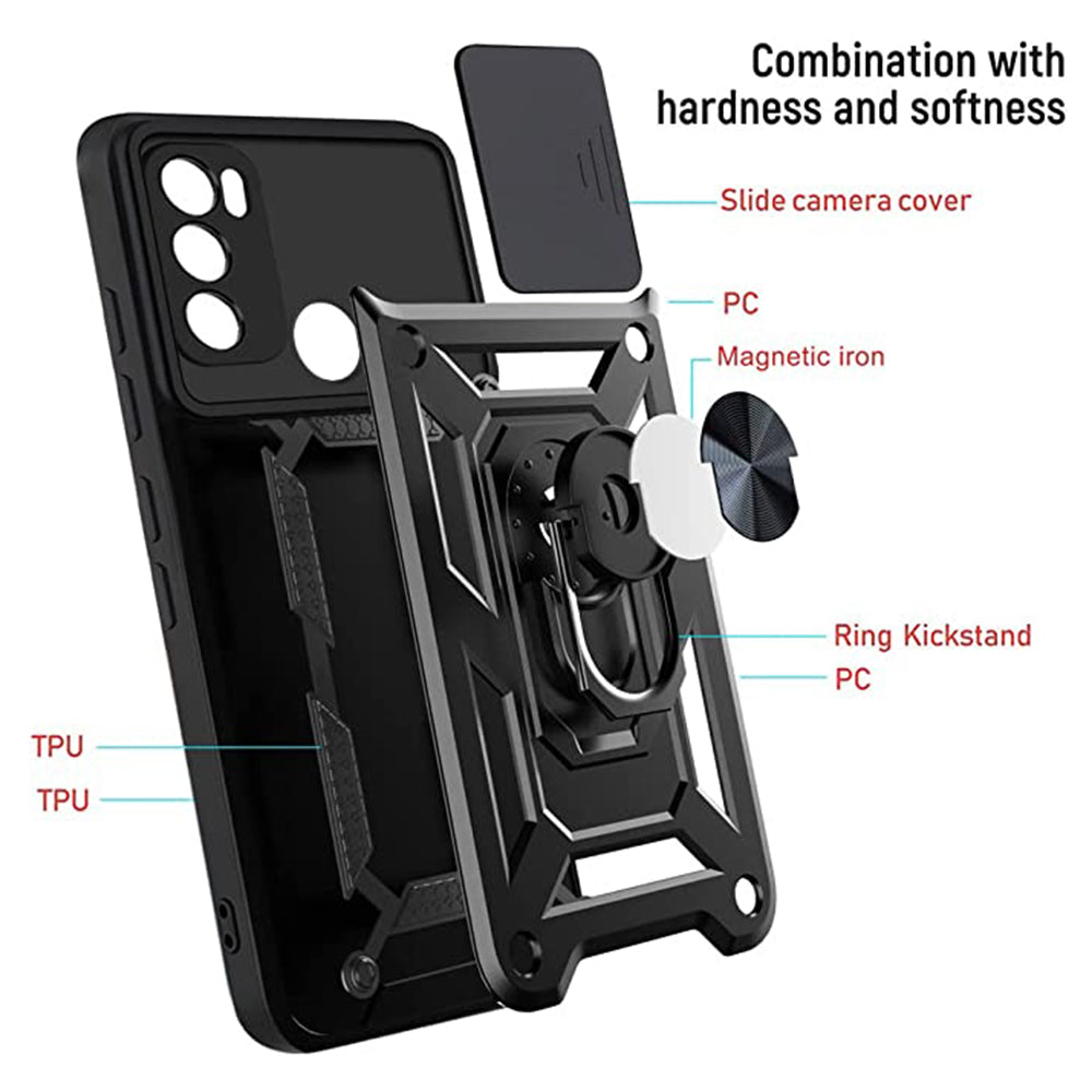 Custodia per Motorola Moto E40 / E30 / E20, Techsuit, CamShield, Nera