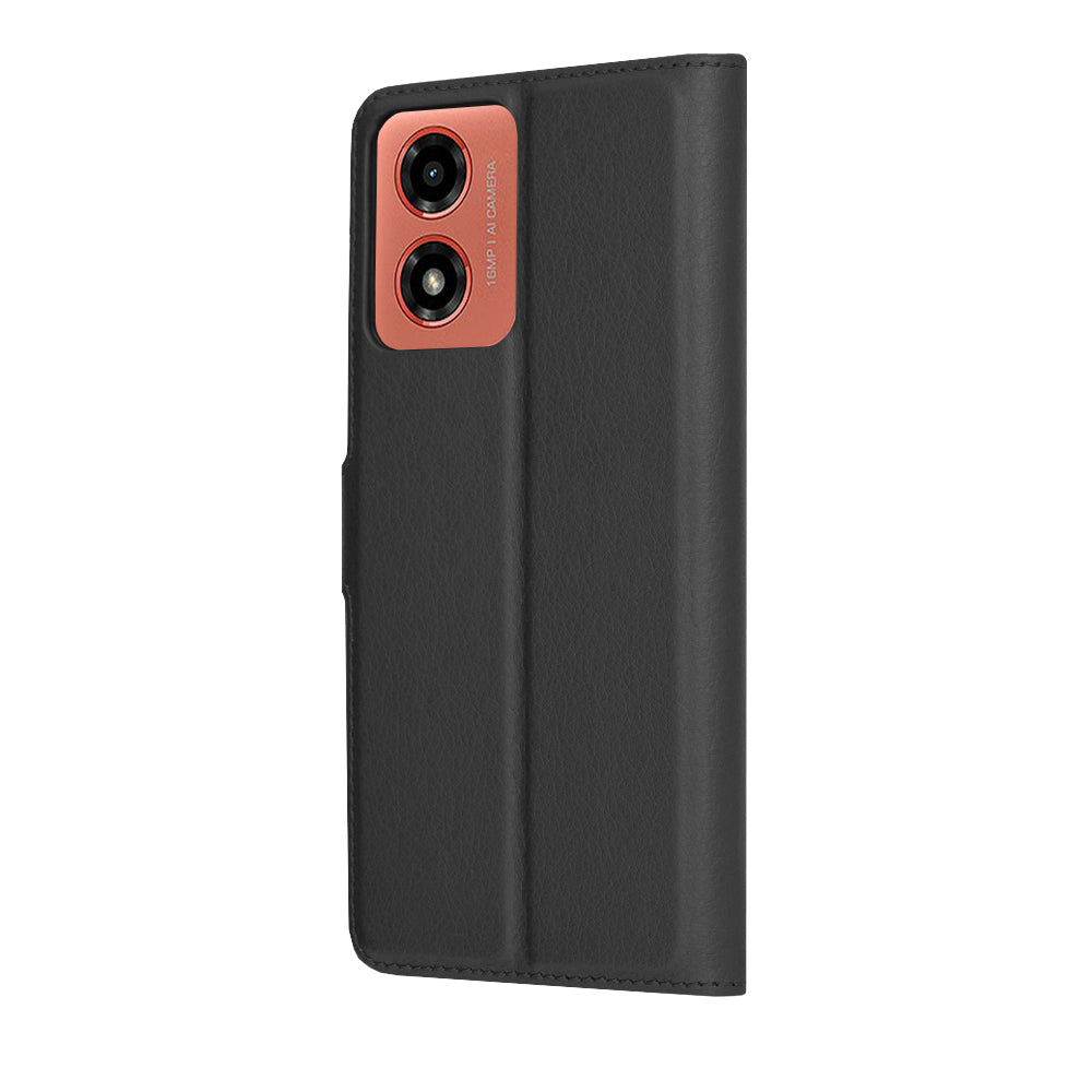 Coque pour Motorola Moto G04s / E14 / G04 / G24, Techsuit, Folio en cuir, Noire