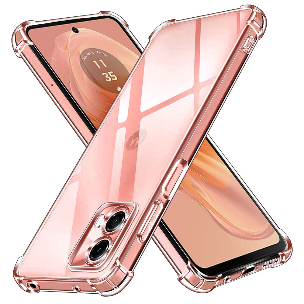 Custodia per Motorola Moto G04s / E14 / G04 / G24, Techsuit, Shockproof Clear, Trasparente