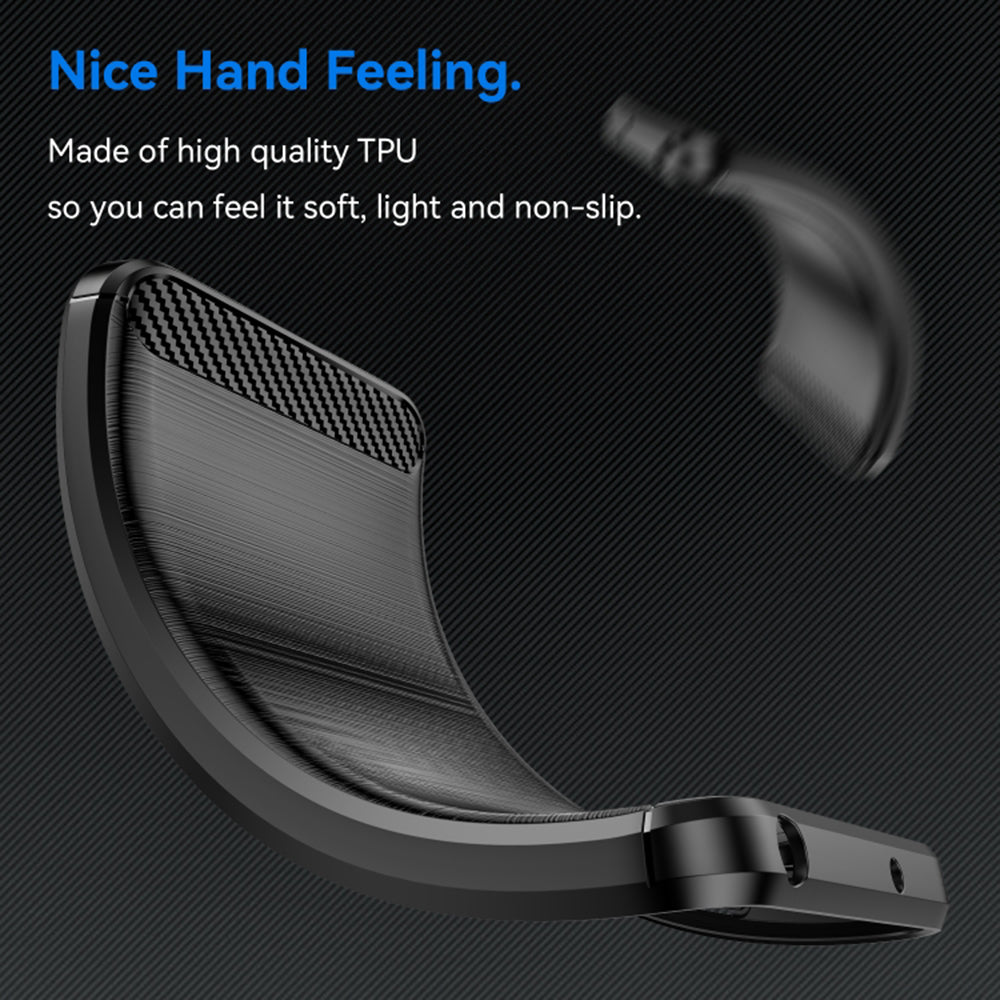 Custodia per Motorola Moto G04s / E14 / G24 Power / G04 / G24, Techsuit, Carbonio, Nera