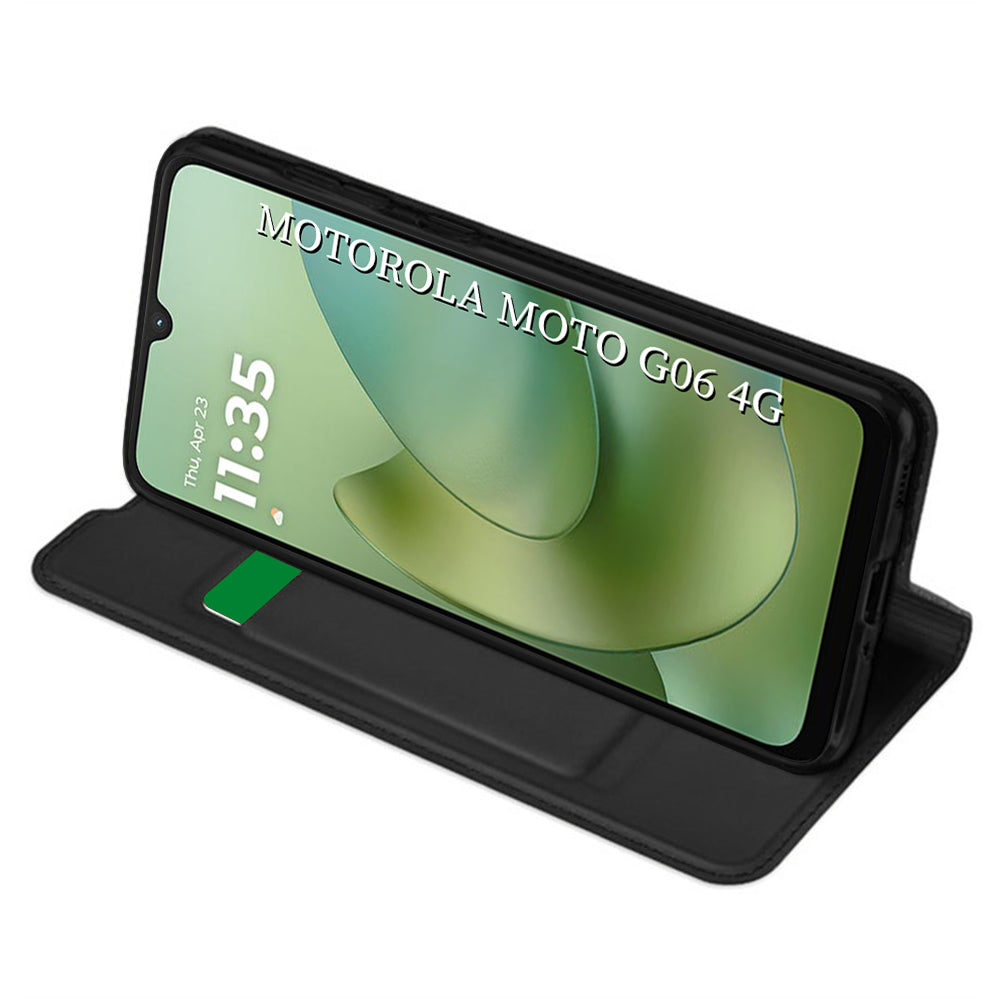 Custodia per Motorola Moto G06, Techsuit, Magskin Book, Nera