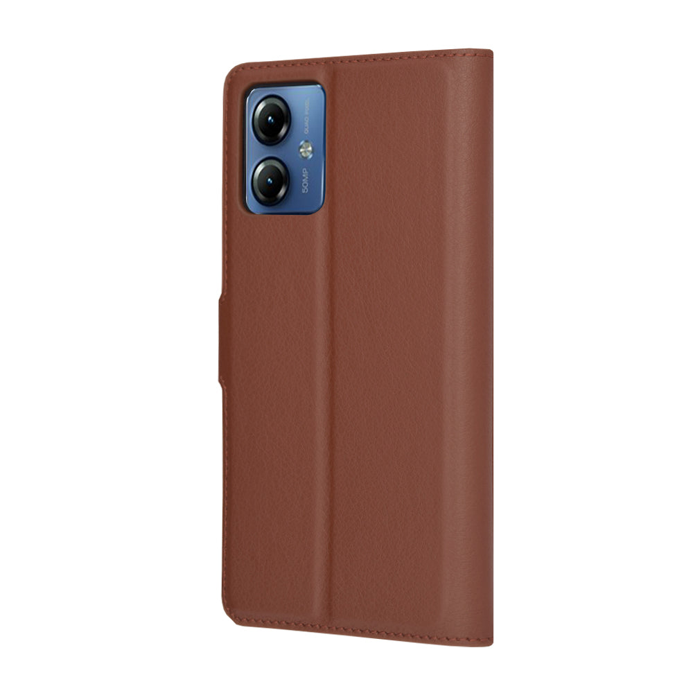 Custodia per Motorola Moto G14, Techsuit, Leather Folio, Marrone