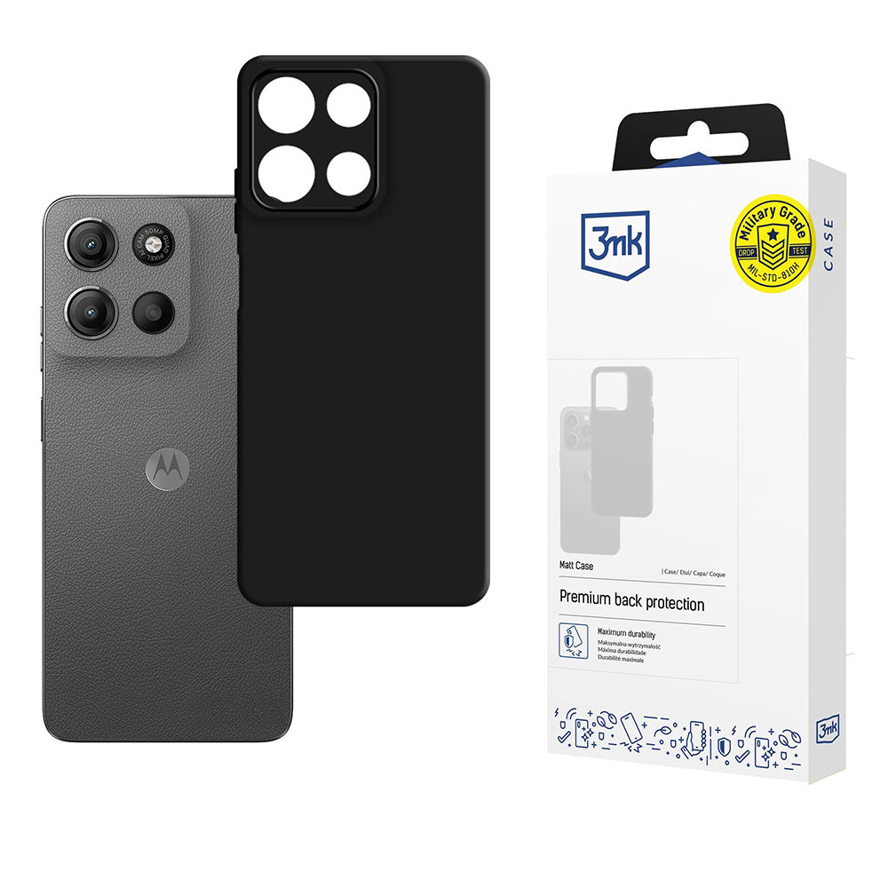 Custodia per Motorola Moto G15 / G15 Power, 3MK, Nera Opaca