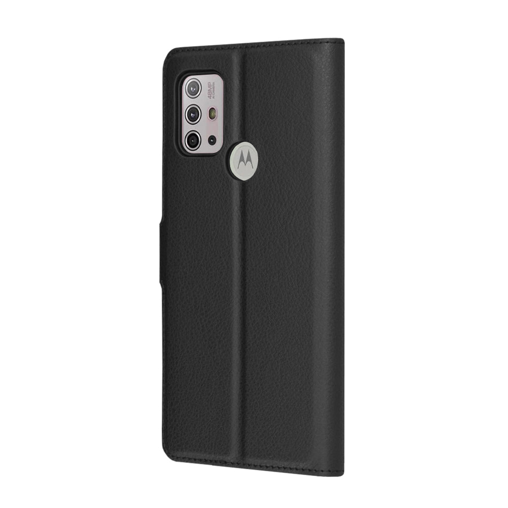 Custodia per Motorola Moto G30 / G20 / G10, Techsuit, Leather Folio, Nera